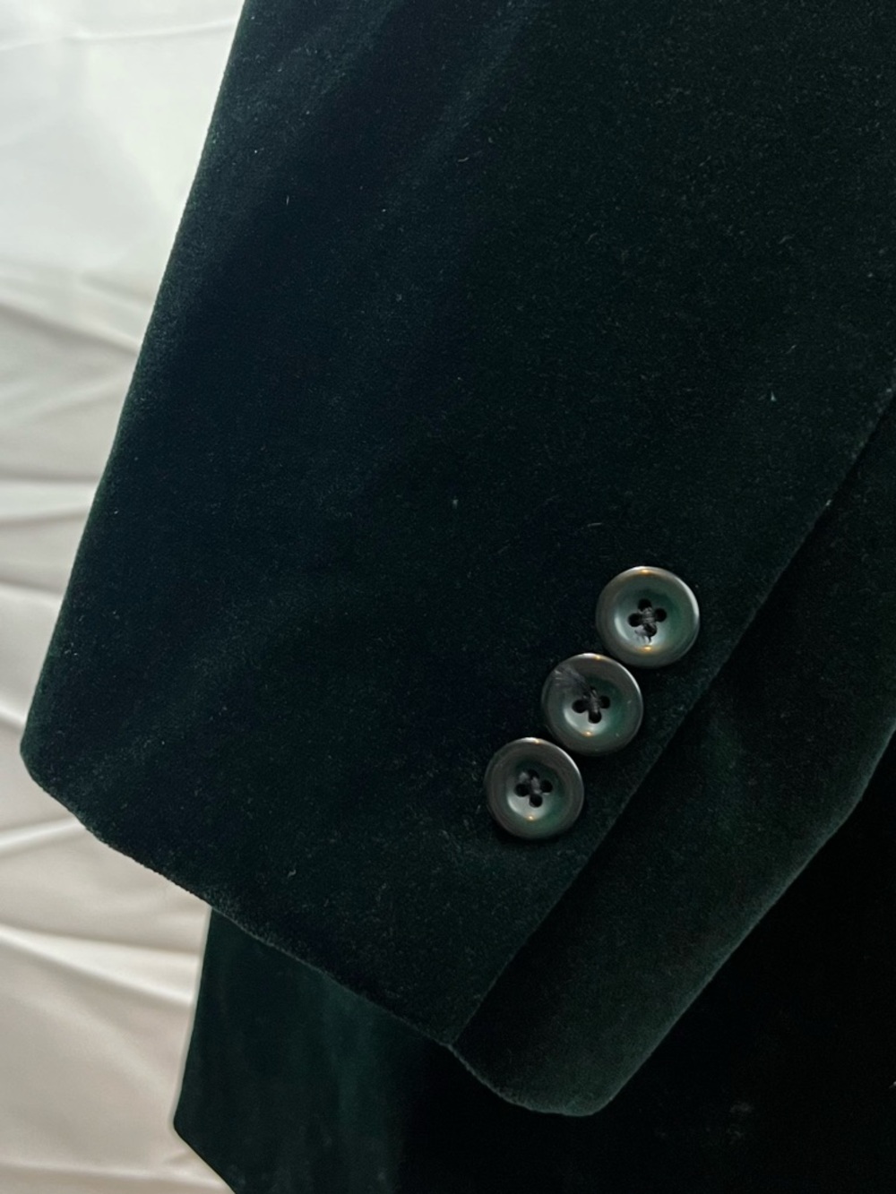 Men’s 44L Dark Green Velvet Stacy Adams Blazer Jacket Vintage Sport Coat - Picture 3 of 8